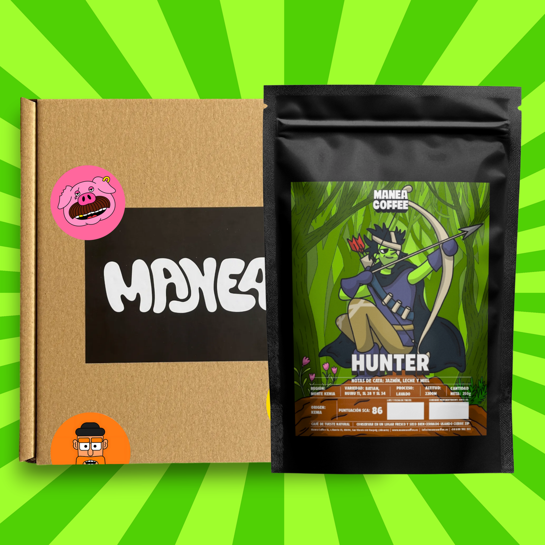 Pack "GAMBERRO" con café + caja de muestras