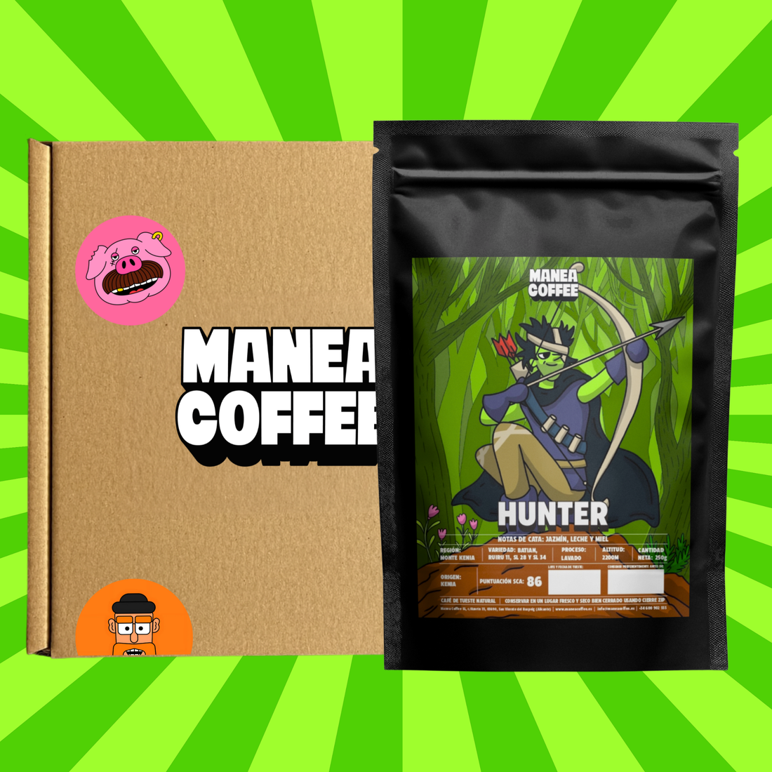 Pack "GAMBERRO" con café + caja de muestras